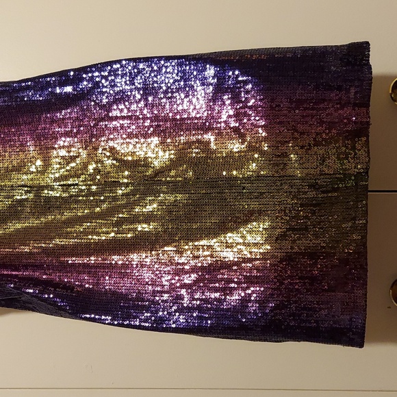 Wild Fable Ombré Rainbow Sequined Slip Dress with Spaghetti Straps Size XS - Picture 9 of 16